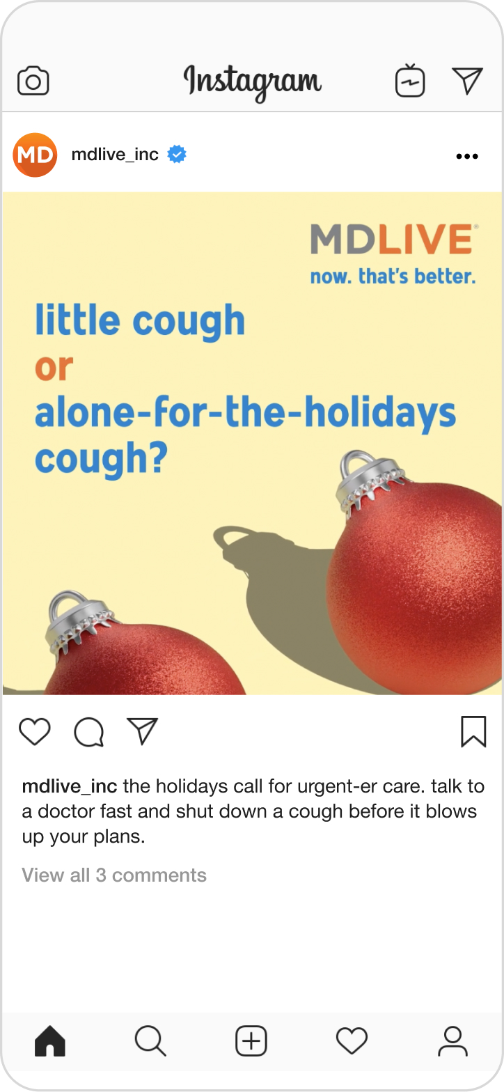 Screenshot of an MDLIVE Instagram post.