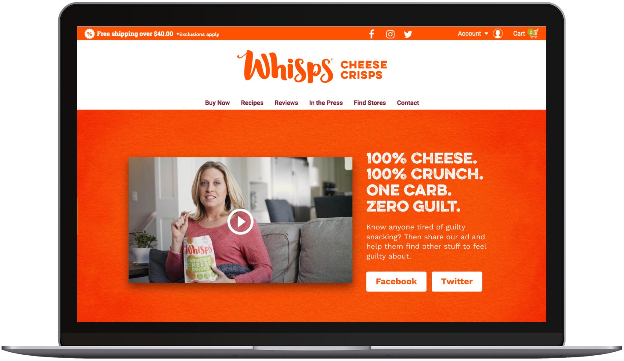 Screen shot of the Whisps website.