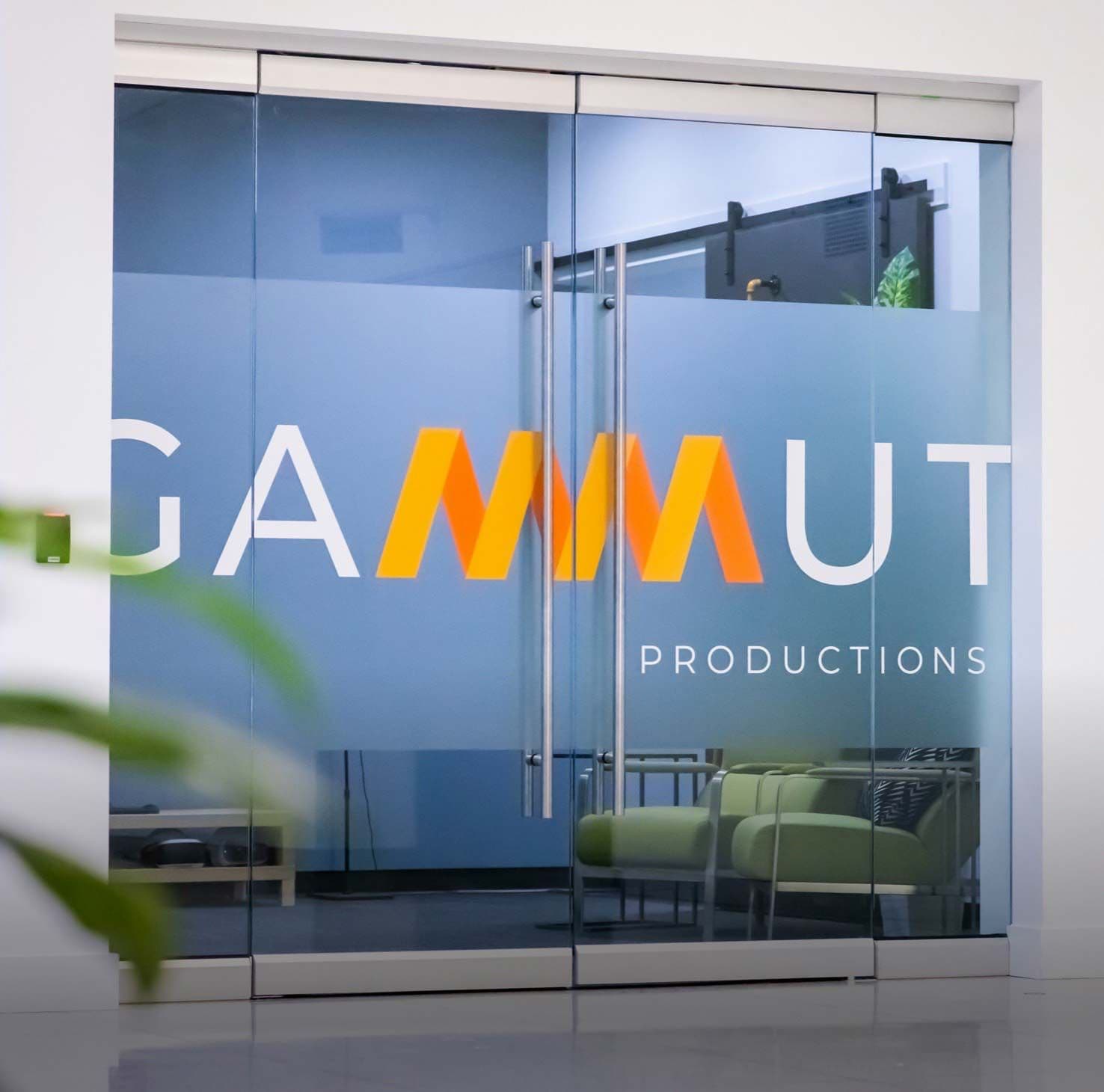 Photograph of the front doors of Gammut Productions.