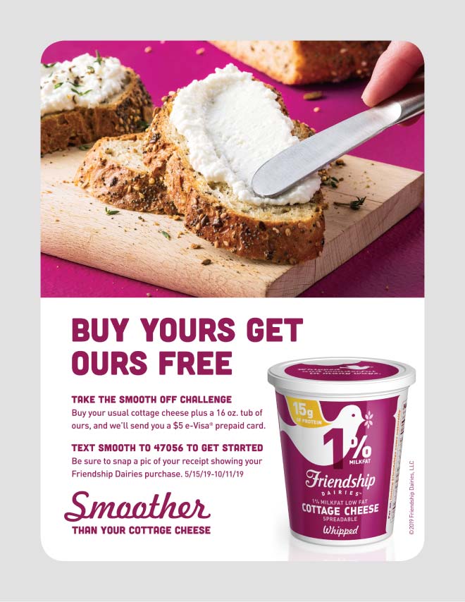 In-store advertisement, "Buy yours, get ours free."