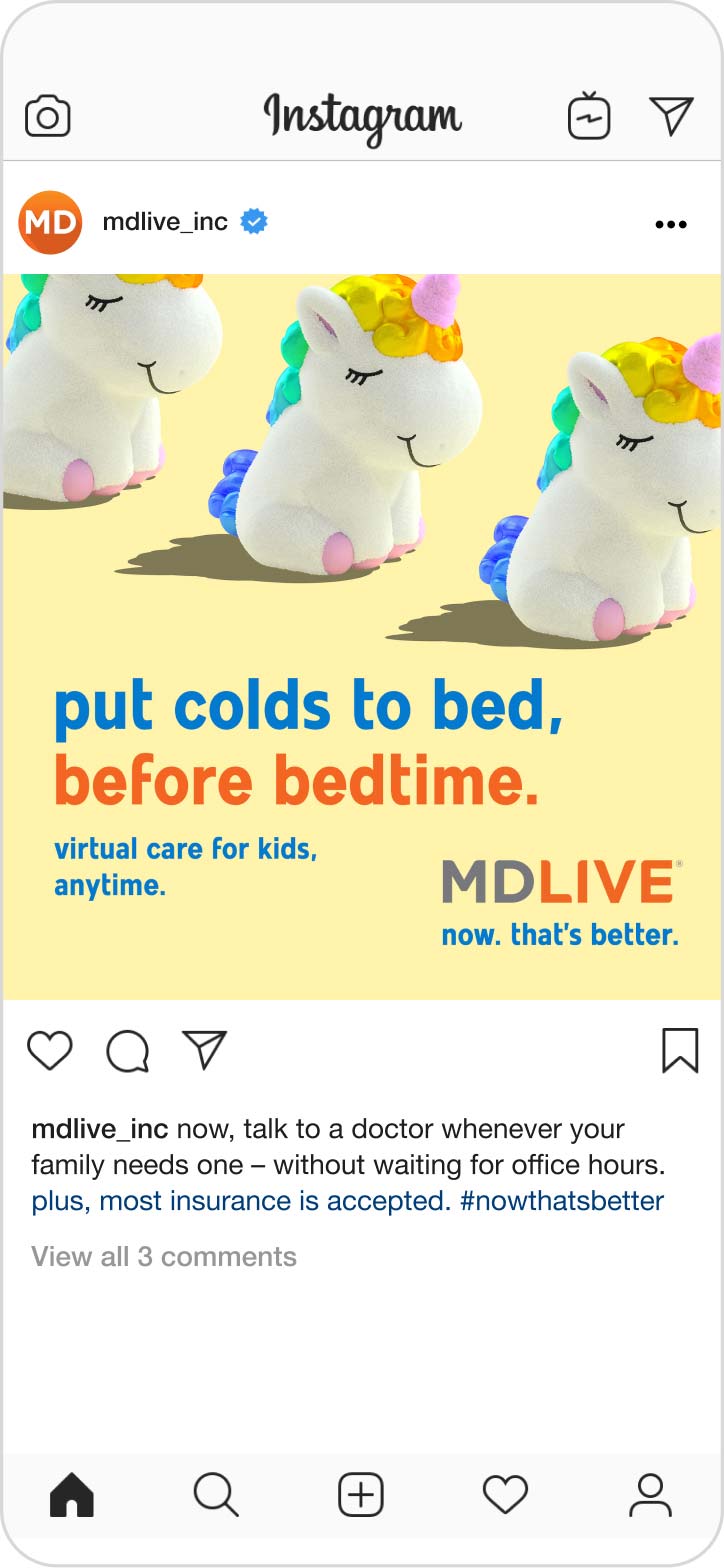 Screenshot of an MDLIVE Instagram post.